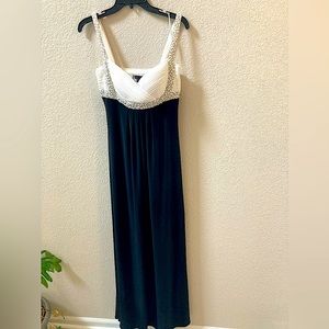 Evening gown from JS Boutique. Pearl and sparkle beading- side zipper- beautiful